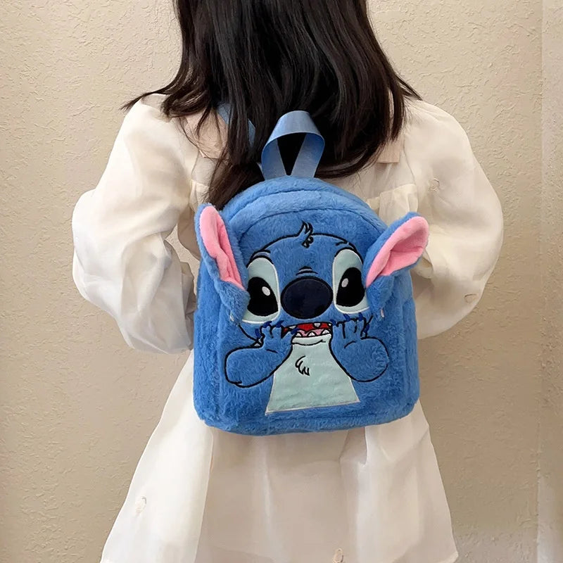 Kawaii Lilo En Stitch Pluche Rugzak – Schattig Cartoon Ontwerp Met Grote Capaciteit