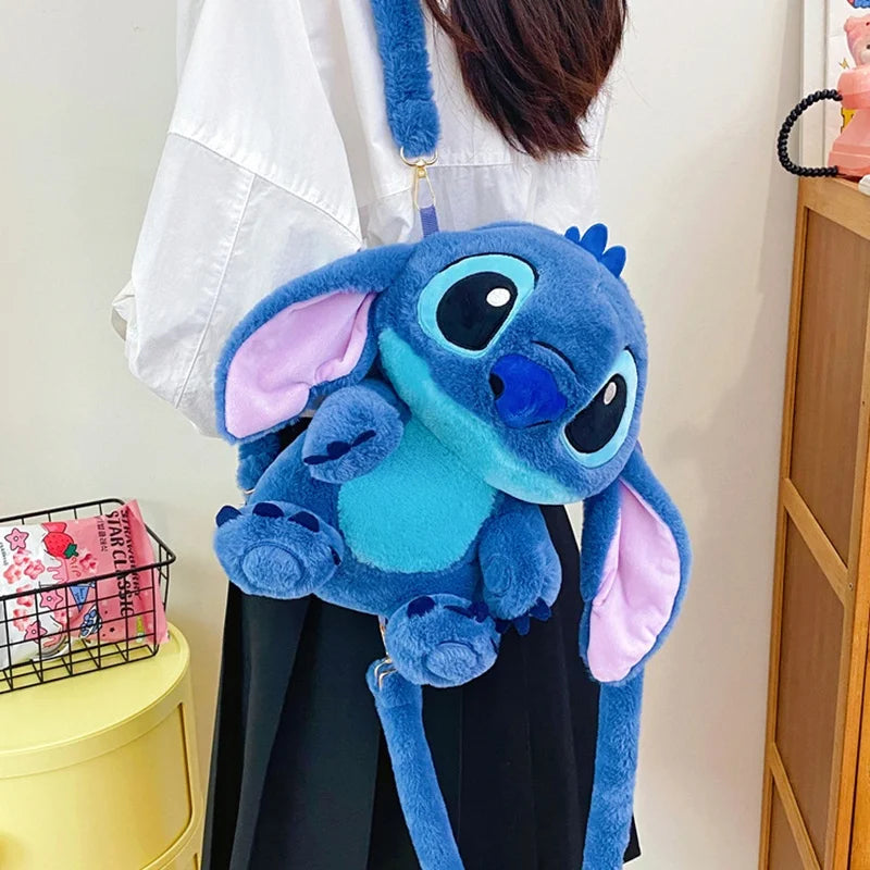Kawaii Lilo En Stitch Pluche Rugzak – Schattig Cartoon Ontwerp Met Grote Capaciteit