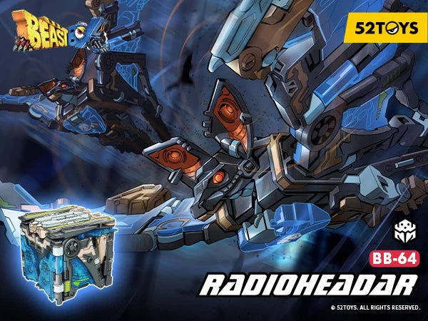Officiële 52TOYS Beastbox BB-64 Radioheadar – Transformeerbare Mecha en Cube Actiefiguur