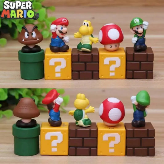 Super Mario Actiefiguren 5 Stuks Set Met Luigi En Yoshi