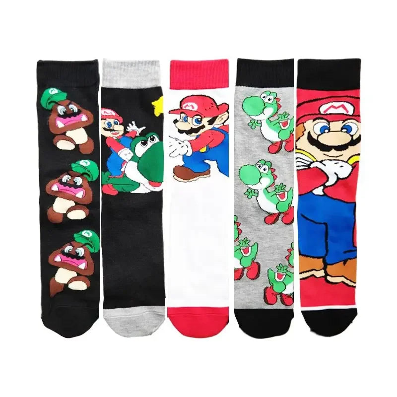 Katoenen Sokken Super Mario Bros Met Leuke Anime Figuren Voor Sport