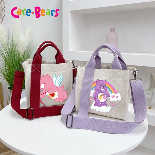 Schoudertas Canvas Care Bears Met Grote Capaciteit En Cartoonprint