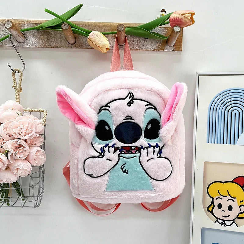 Kawaii Lilo En Stitch Pluche Rugzak – Schattig Cartoon Ontwerp Met Grote Capaciteit