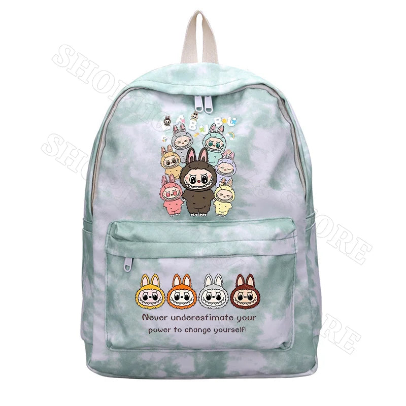 Kinderrugzak Met Schattige Labubu Cartoon Print Voor Schoolgebruik