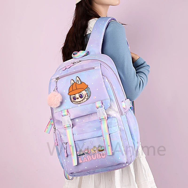Schattige Labubu backpack rugzak – Waterdichte Ruime capaciteit