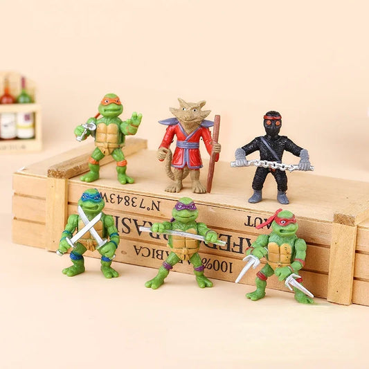 Bandai Teenage Mutant Ninja Turtles Mini Poppen – Schattige Cake Decoratie Set voor Kinderen