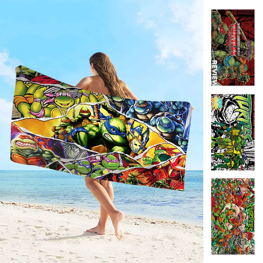 N-Ninja Turtles Microfiber Strandhanddoek – Sneldrogend en Absorberend