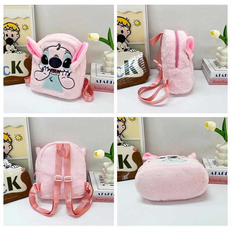 Kawaii Lilo En Stitch Pluche Rugzak – Schattig Cartoon Ontwerp Met Grote Capaciteit