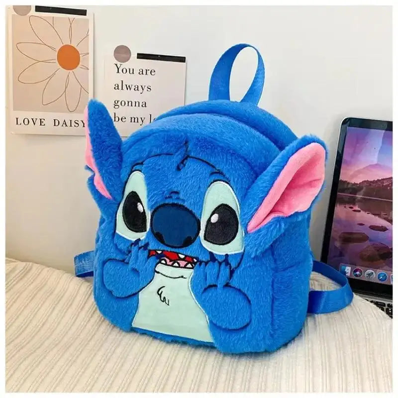 Disney Pluche Rugzak Blauw Stitch - Grote Capaciteit