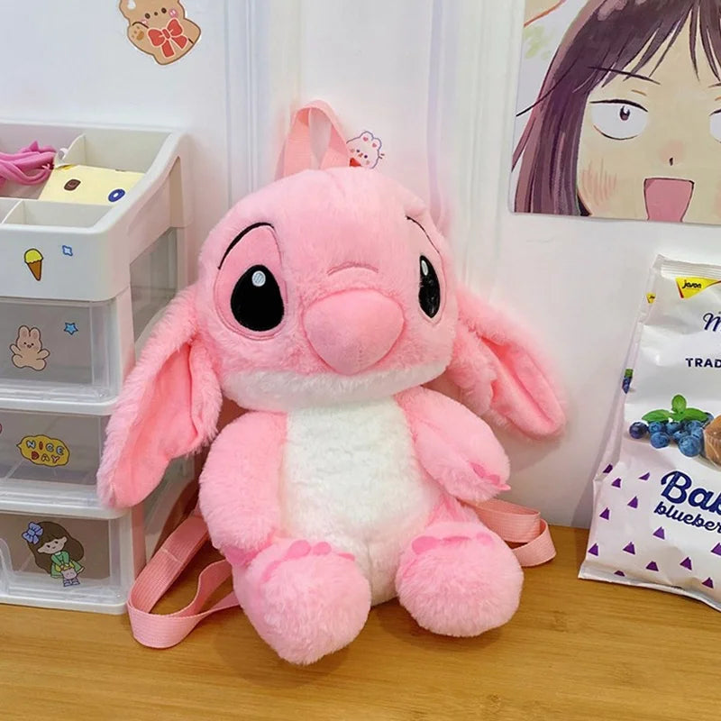 Kawaii Lilo En Stitch Pluche Rugzak – Schattig Cartoon Ontwerp Met Grote Capaciteit