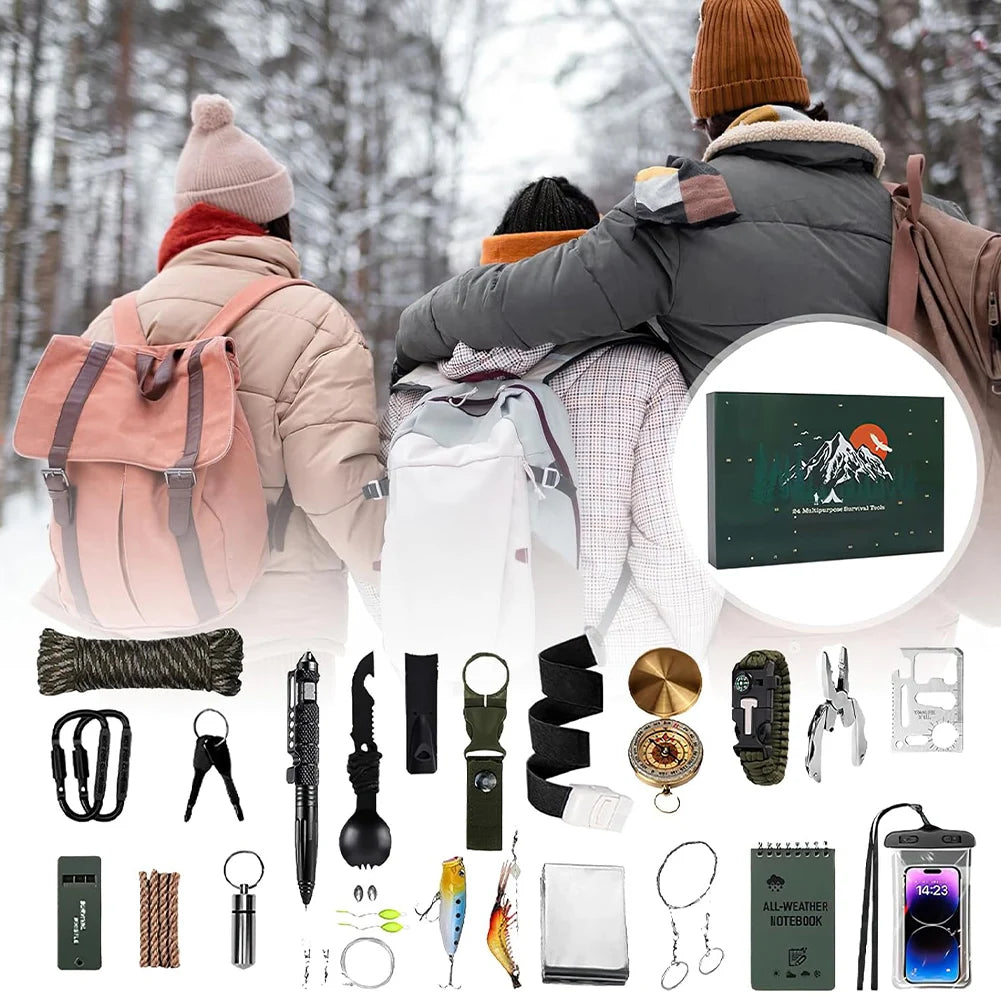 TrailNova Adventkalender Survival kit voor Mannen – 24 dagen 2025 countdown