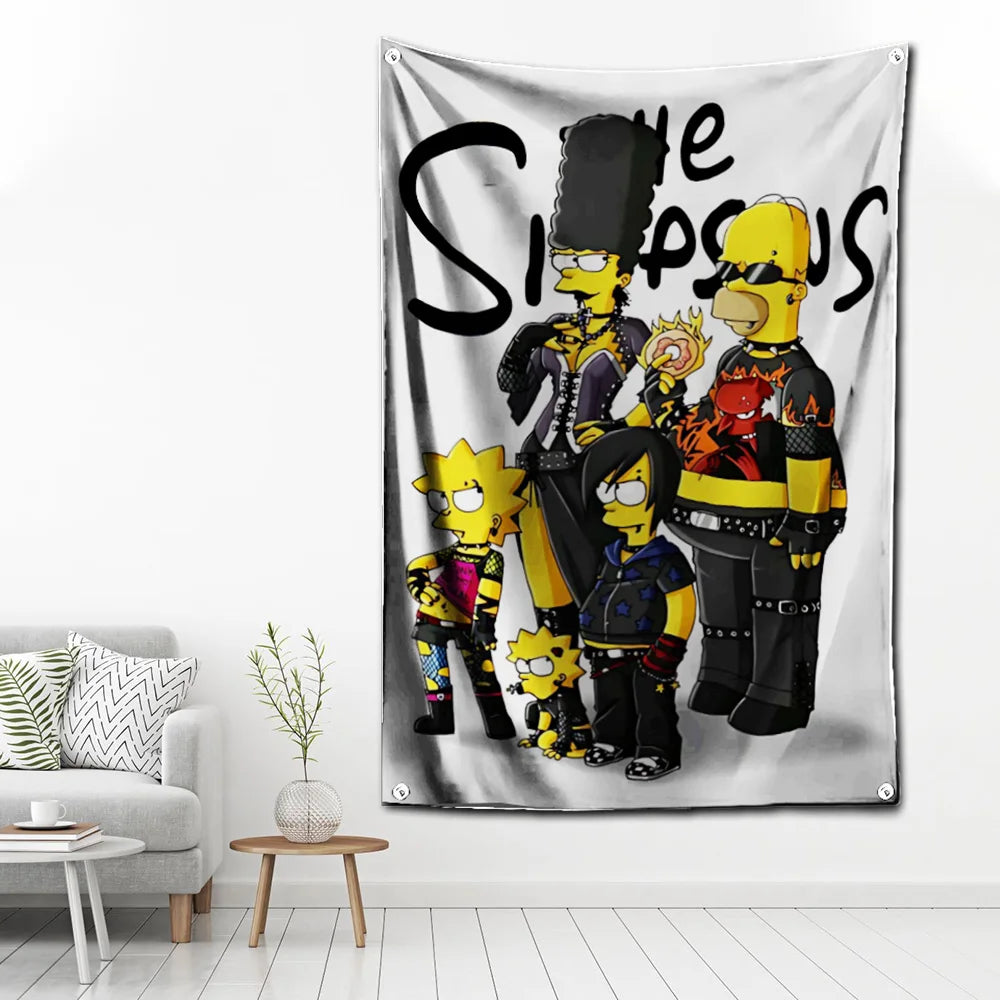60x90cm Cartoon Simpsons Vlag Voor Unieke Garage Decoratie