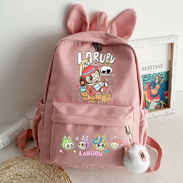 Labubu Rugzak met oren – Schattig Ontwerp Voor School