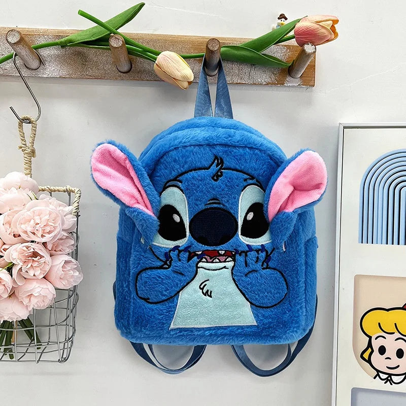 Kawaii Lilo En Stitch Pluche Rugzak – Schattig Cartoon Ontwerp Met Grote Capaciteit