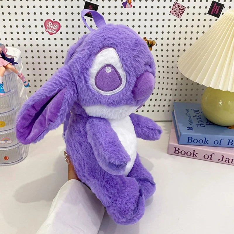 Kawaii Lilo En Stitch Pluche Rugzak – Schattig Cartoon Ontwerp Met Grote Capaciteit