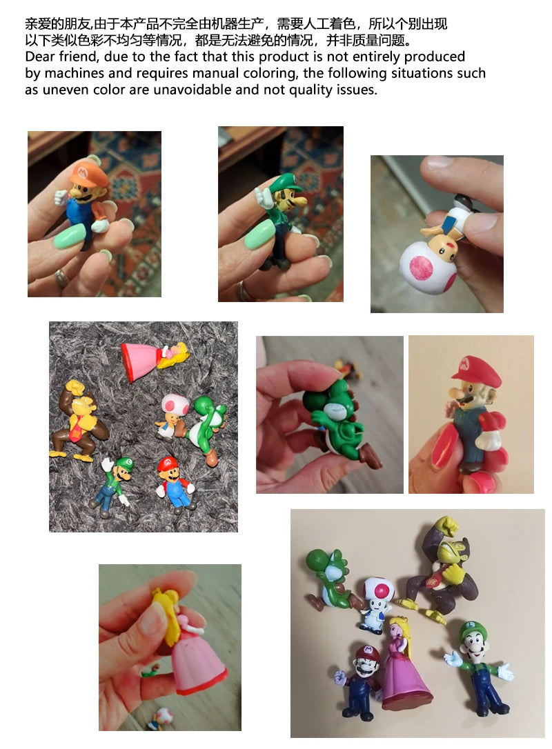 PVC Action Figures Super Mario Bros Set Met 6 Figuren Voor Kinderen
