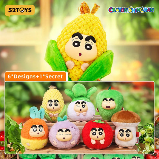 Officiële 52TOYS Crayon Shinchan XS Groente Shin Pluche Blind Box – Schattige Sleutelhanger Decoratie