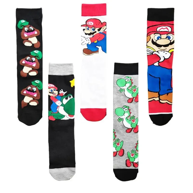 Katoenen Sokken Super Mario Bros Met Leuke Anime Figuren Voor Sport