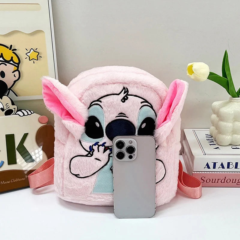 Kawaii Lilo En Stitch Pluche Rugzak – Schattig Cartoon Ontwerp Met Grote Capaciteit