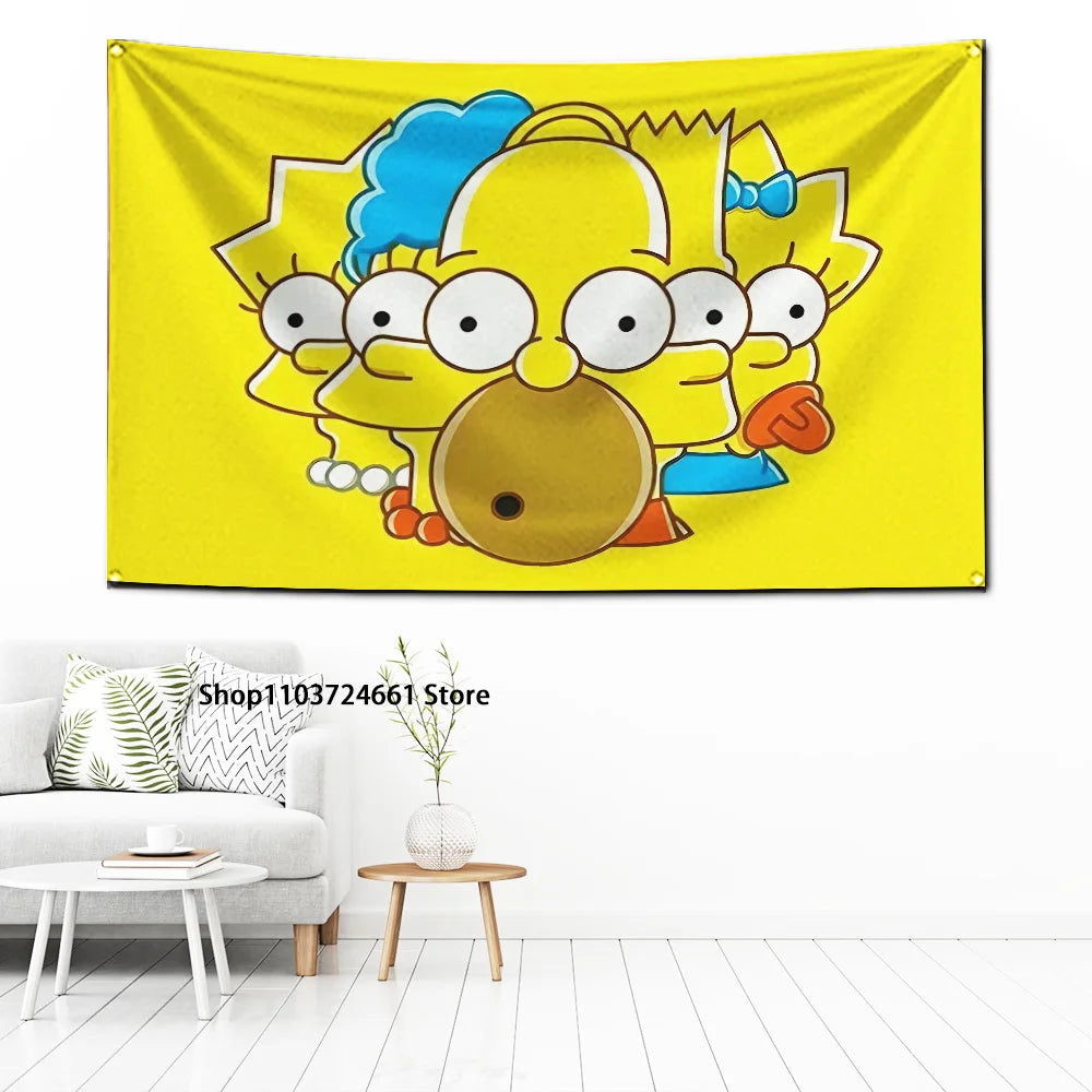 60x90cm Cartoon Simpsons Vlag Voor Unieke Garage Decoratie