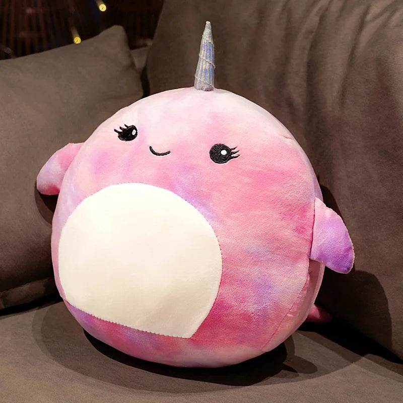 LGZAC Knuffelbare Kleurige Narwhal Pluche – Zacht en Schattig Cadeau voor Kinderen