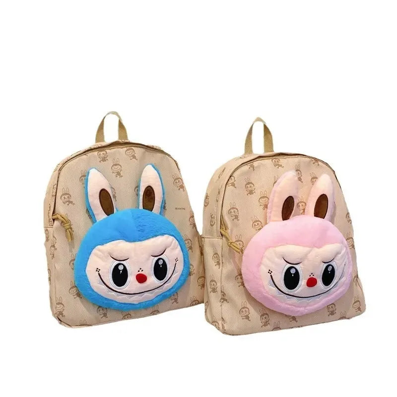 Labubu Schattige Cartoon Plush Rugzak – Perfect voor Kinderen Met Zipper Sluiting