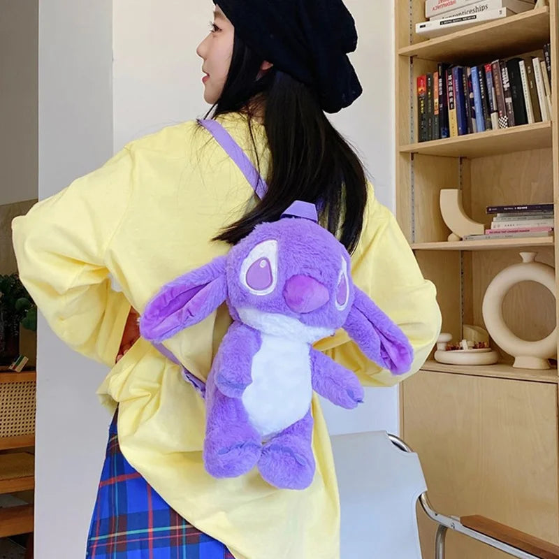 Kawaii Lilo En Stitch Pluche Rugzak – Schattig Cartoon Ontwerp Met Grote Capaciteit