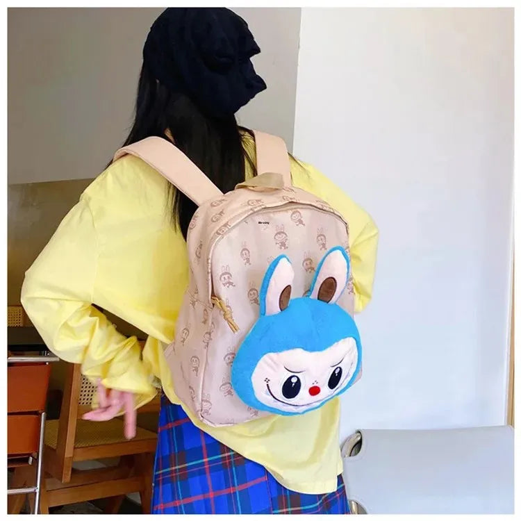Labubu Schattige Cartoon Plush Rugzak – Perfect voor Kinderen Met Zipper Sluiting
