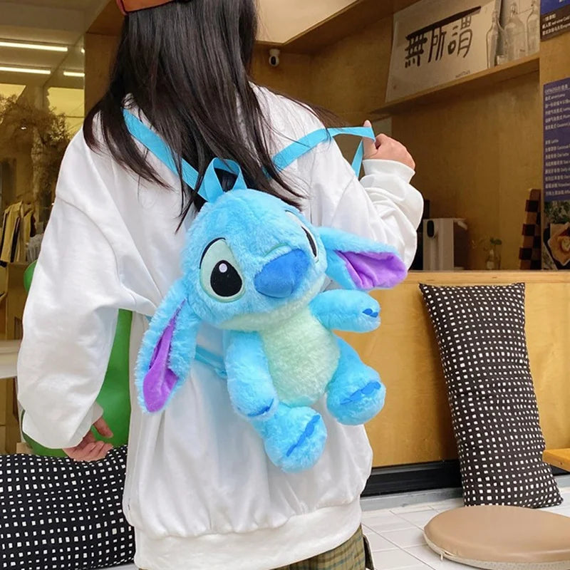 Kawaii Lilo En Stitch Pluche Rugzak – Schattig Cartoon Ontwerp Met Grote Capaciteit