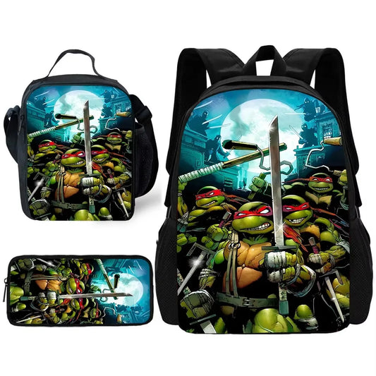 Teenage Mutant Ninja Turtles Schoolrugzak – Compleet Met Lunch- en Pennenzak