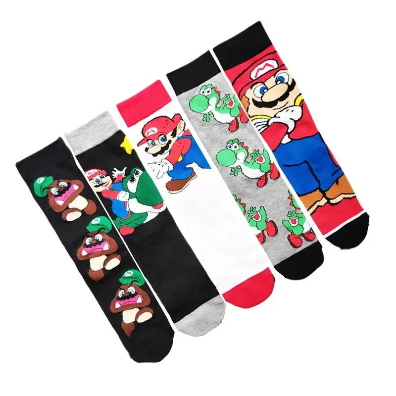 Katoenen Sokken Super Mario Bros Met Leuke Anime Figuren Voor Sport