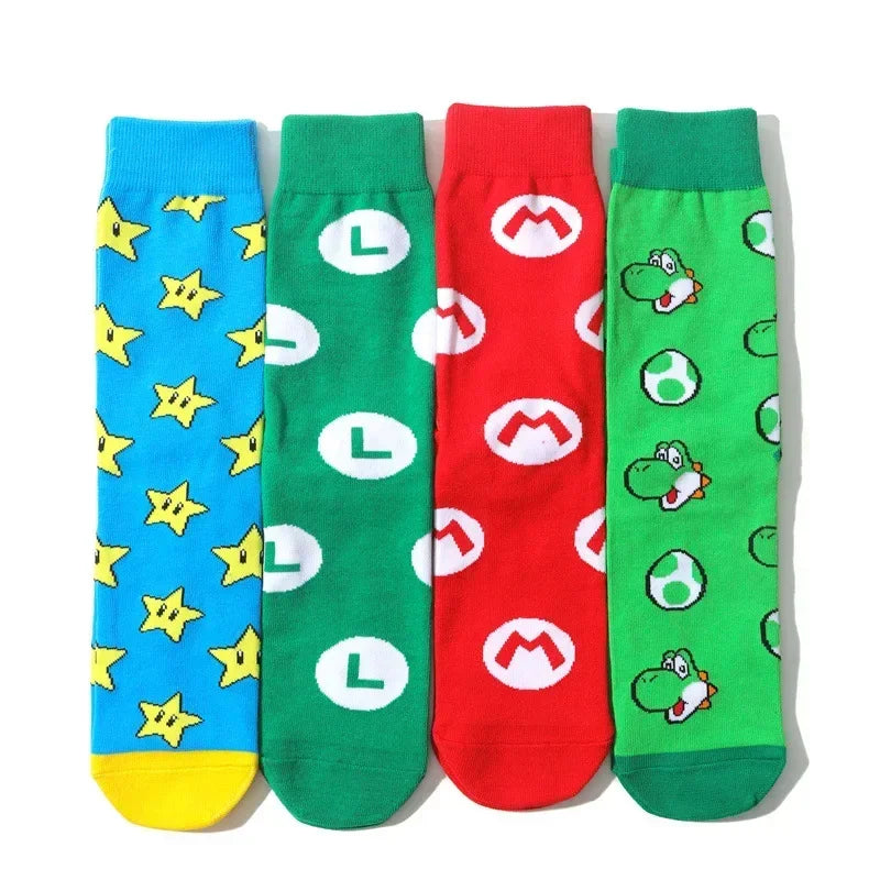 Katoenen Sokken Super Mario Bros Met Leuke Anime Figuren Voor Sport