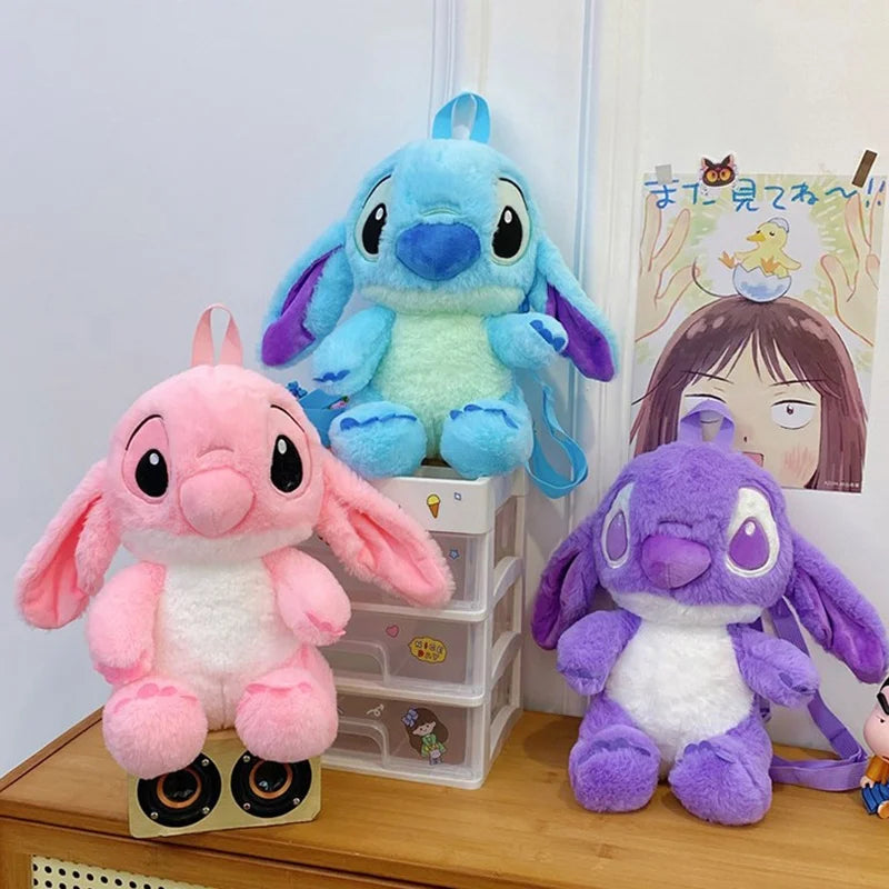 Kawaii Lilo En Stitch Pluche Rugzak – Schattig Cartoon Ontwerp Met Grote Capaciteit