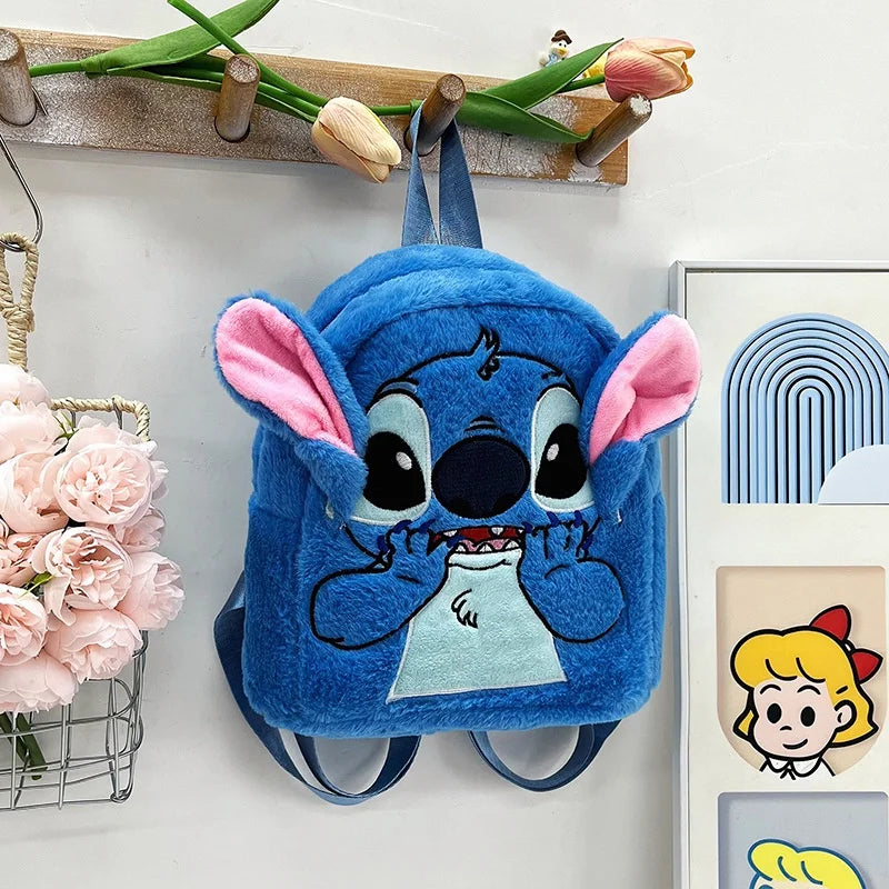 Kawaii Lilo En Stitch Pluche Rugzak – Schattig Cartoon Ontwerp Met Grote Capaciteit