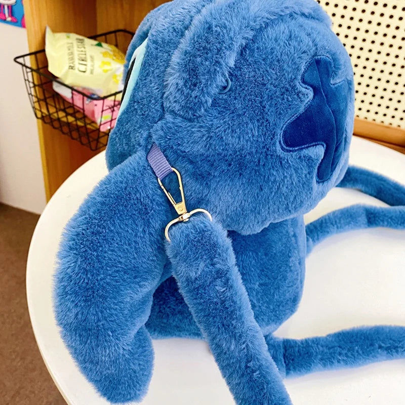 Kawaii Lilo En Stitch Pluche Rugzak – Schattig Cartoon Ontwerp Met Grote Capaciteit