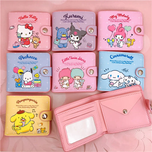 Portemonnee Kawaii Sanrio Met Knoppen Compact En Casual