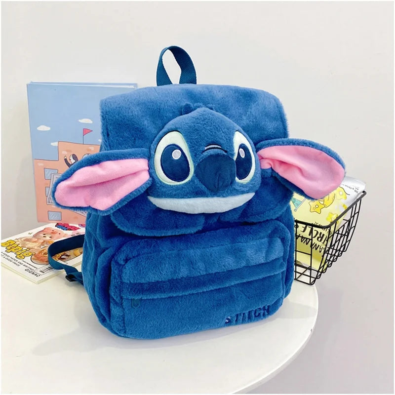 Kawaii Lilo En Stitch Pluche Rugzak – Schattig Cartoon Ontwerp Met Grote Capaciteit