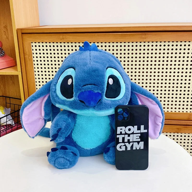 Kawaii Lilo En Stitch Pluche Rugzak – Schattig Cartoon Ontwerp Met Grote Capaciteit