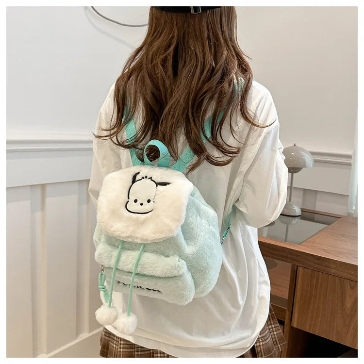 Kawaii My Melody Kuromi Hello Kitty Rugzak – Grote Inhoud en Pluche