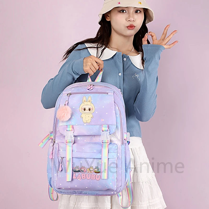 Schattige Labubu backpack rugzak – Waterdichte Ruime capaciteit