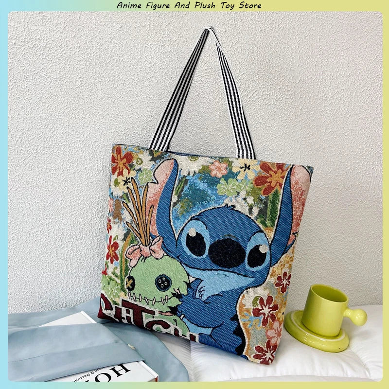Disney Retro Canvas Schoudertas Lilo & Stitch, Winnie the Pooh – Ruime Capaciteit