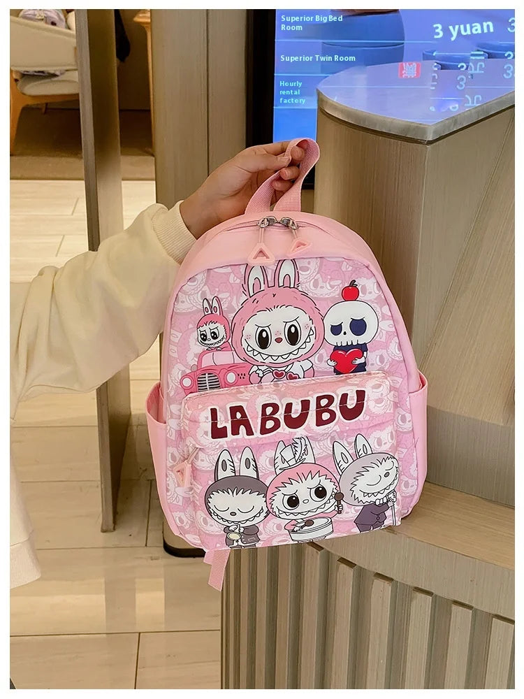 Kinderrugzak Met Schattige Cartoonprint Labubu En Grote Groot Capaciteit