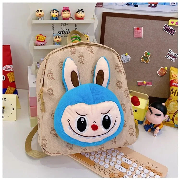Labubu Schattige Cartoon Plush Rugzak – Perfect voor Kinderen Met Zipper Sluiting