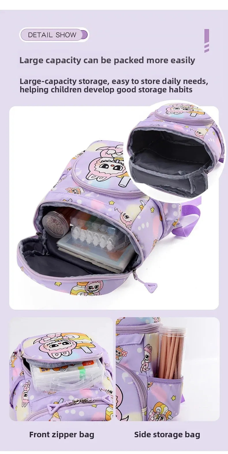 Kinder Rugzak Labubu Groot Lichtgewicht – Cartoon Patroon