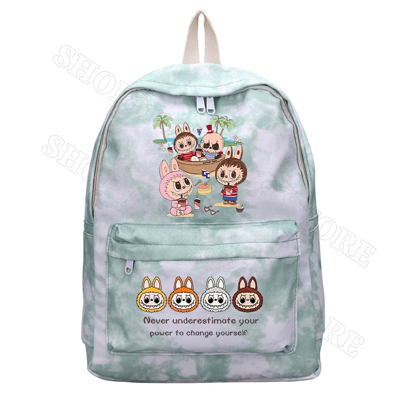 Kinderrugzak Met Schattige Labubu Cartoon Print Voor Schoolgebruik