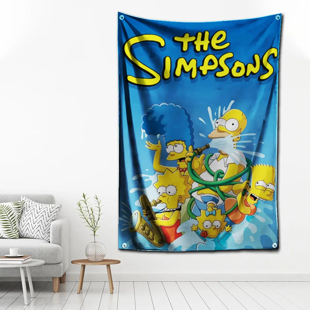 60x90cm Cartoon Simpsons Vlag Voor Unieke Garage Decoratie