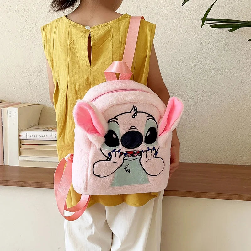 Kawaii Lilo En Stitch Pluche Rugzak – Schattig Cartoon Ontwerp Met Grote Capaciteit