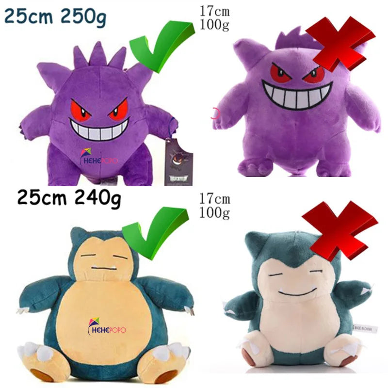 Originele Pokémon Knuffel o.a. Pikachu, Gengar Snorlax 18 tot 30cm
