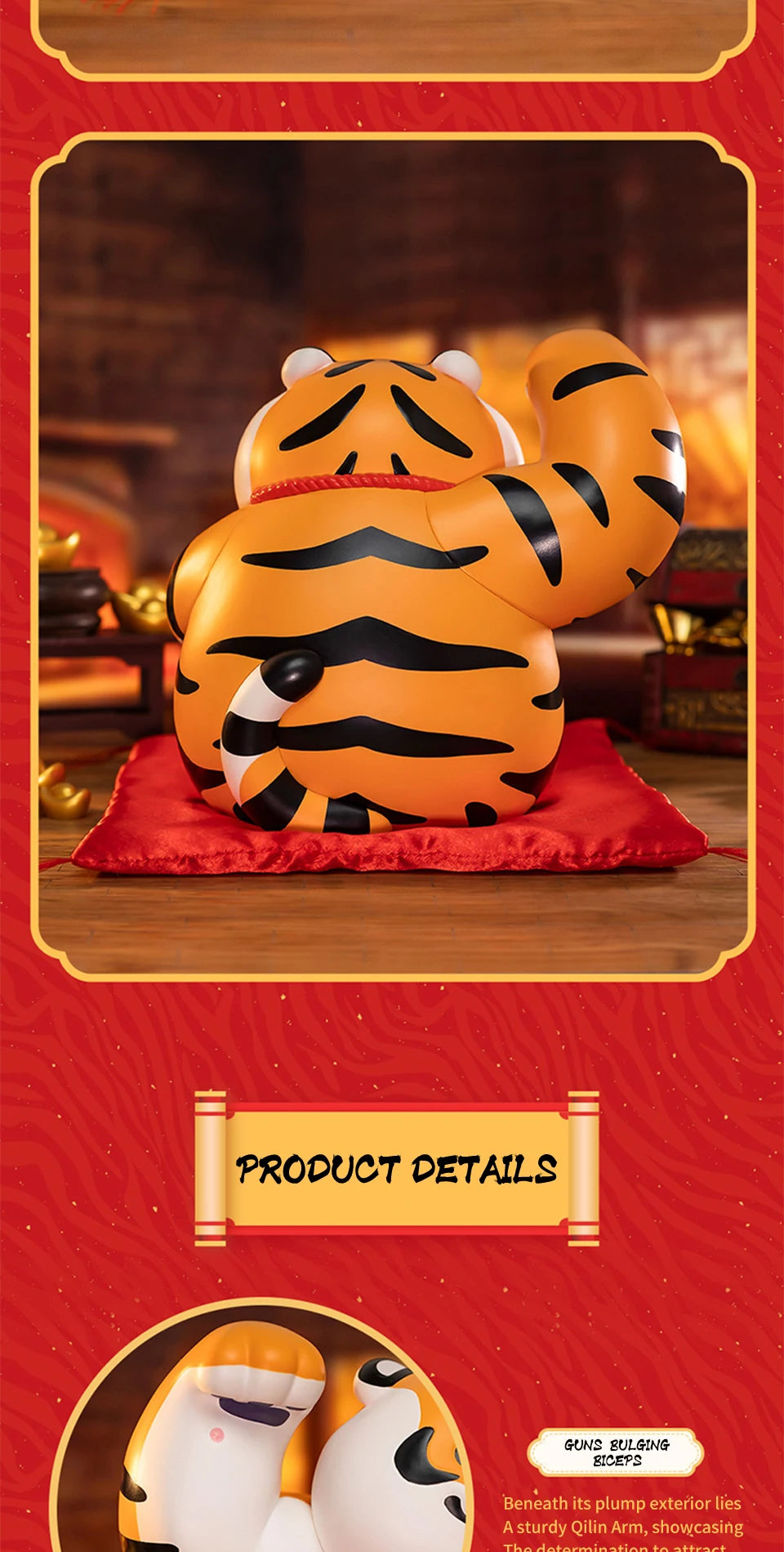 Officiële 52TOYS Chubby Tiger – Verzamelbare Desktop Decoratie met Tijgerkracht