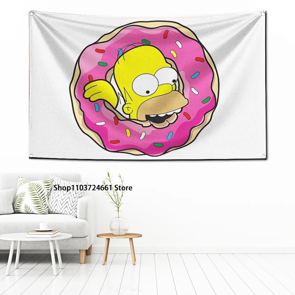 60x90cm Cartoon Simpsons Vlag Voor Unieke Garage Decoratie